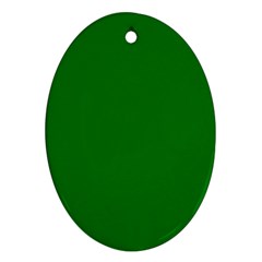 Solid Christmas Green Velvet Classic Colors Ornament (oval)