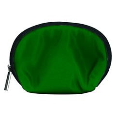 Solid Christmas Green Velvet Classic Colors Accessory Pouches (medium) 