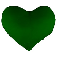 Solid Christmas Green Velvet Classic Colors Large 19  Premium Flano Heart Shape Cushions by PodArtist