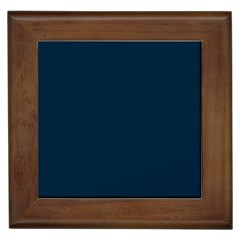 Solid Christmas Silent Night Blue Framed Tiles by PodArtist