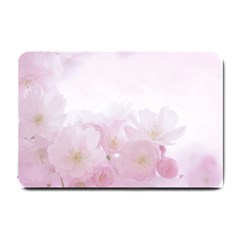 Pink Blossom Bloom Spring Romantic Small Doormat  by BangZart