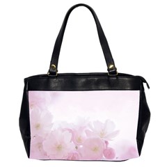 Pink Blossom Bloom Spring Romantic Office Handbags (2 Sides)  by BangZart