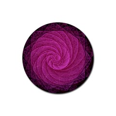 Purple Background Scrapbooking Abstract Rubber Coaster (round) 