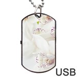 Orchids Flowers White Background Dog Tag USB Flash (Two Sides) Front