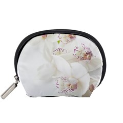 Orchids Flowers White Background Accessory Pouches (small) 