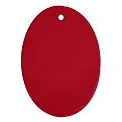 Usa Flag Red Blood Red Classic Solid Color  Oval Ornament (two Sides) by PodArtist