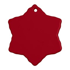 Usa Flag Red Blood Red Classic Solid Color  Snowflake Ornament (two Sides)