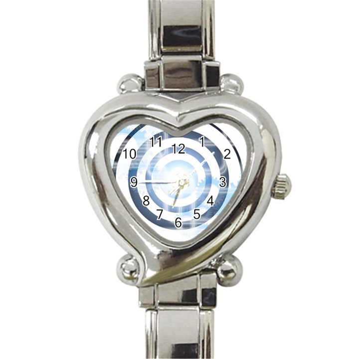 Center Centered Gears Visor Target Heart Italian Charm Watch