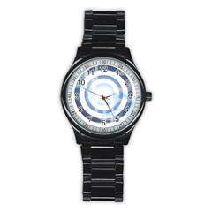 Center Centered Gears Visor Target Stainless Steel Round Watch