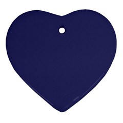 USA Flag Blue Royal Blue Deep Blue Heart Ornament (Two Sides)