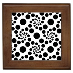 Dot Dots Round Black And White Framed Tiles