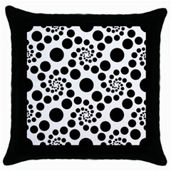 Dot Dots Round Black And White Throw Pillow Case (black) by BangZart