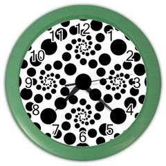 Dot Dots Round Black And White Color Wall Clocks by BangZart