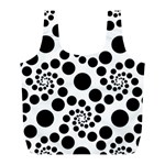 Dot Dots Round Black And White Full Print Recycle Bags (L)  Back