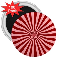 Sun Background Optics Channel Red 3  Magnets (100 Pack) by BangZart