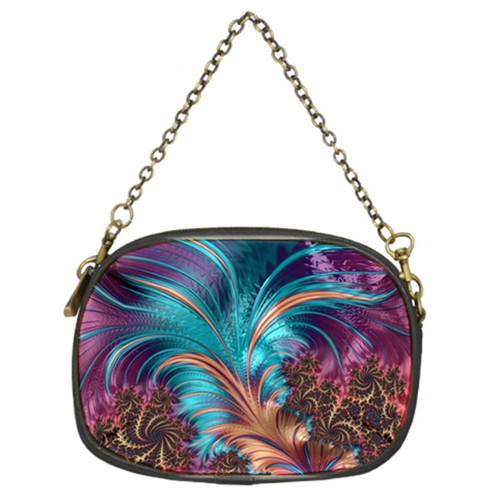 Feather Fractal Artistic Design Chain Purses (Two Sides) 