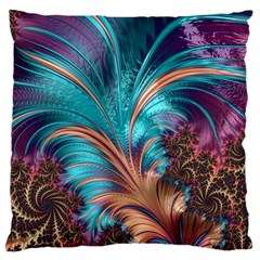 Feather Fractal Artistic Design Large Cushion Case (two Sides) by BangZart