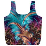 Feather Fractal Artistic Design Full Print Recycle Bags (L)  Front