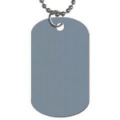 Silent Night Blue Mini Gingham Check Plaid Dog Tag (one Side)