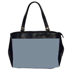 Silent Night Blue Mini Gingham Check Plaid Office Handbags (2 Sides) 