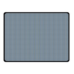 Silent Night Blue Mini Gingham Check Plaid Fleece Blanket (small)