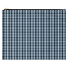 Silent Night Blue Mini Gingham Check Plaid Cosmetic Bag (xxxl) 