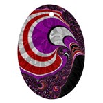 Fractal Art Red Design Pattern Oval Ornament (Two Sides) Front