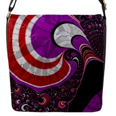 Fractal Art Red Design Pattern Flap Messenger Bag (s)