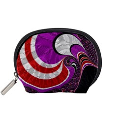 Fractal Art Red Design Pattern Accessory Pouches (small) 