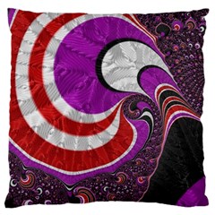 Fractal Art Red Design Pattern Large Flano Cushion Case (one Side)