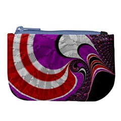 Fractal Art Red Design Pattern Large Coin Purse by BangZart