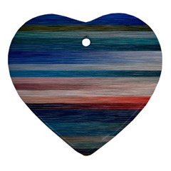 Background Horizontal Lines Heart Ornament (two Sides)