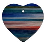 Background Horizontal Lines Heart Ornament (Two Sides) Front