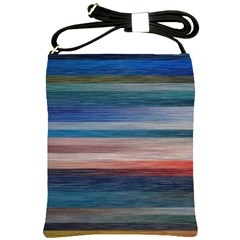 Background Horizontal Lines Shoulder Sling Bags by BangZart