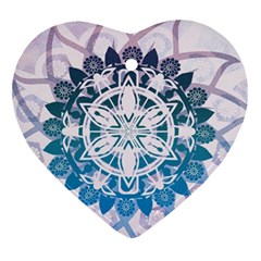 Mandalas Symmetry Meditation Round Ornament (heart)