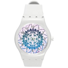 Mandalas Symmetry Meditation Round Round Plastic Sport Watch (m) by BangZart