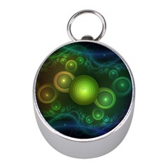 Retrotacular Rainbow Dots In A Fractal Microscope Mini Silver Compasses by jayaprime