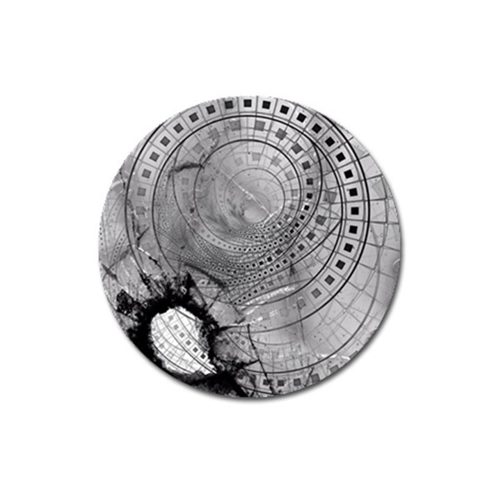 Fragmented Fractal Memories and Gunpowder Glass Magnet 3  (Round)