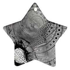 Fragmented Fractal Memories And Gunpowder Glass Star Ornament (two Sides) by jayaprime