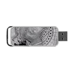 Fragmented Fractal Memories And Gunpowder Glass Portable Usb Flash (two Sides) by jayaprime