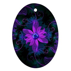 Beautiful Ultraviolet Lilac Orchid Fractal Flowers Ornament (oval) by jayaprime