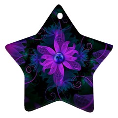 Beautiful Ultraviolet Lilac Orchid Fractal Flowers Star Ornament (two Sides) by jayaprime