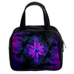 Beautiful Ultraviolet Lilac Orchid Fractal Flowers Classic Handbags (2 Sides) by jayaprime