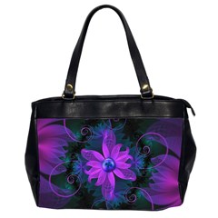 Beautiful Ultraviolet Lilac Orchid Fractal Flowers Office Handbags (2 Sides)  by jayaprime