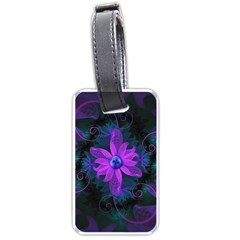 Beautiful Ultraviolet Lilac Orchid Fractal Flowers Luggage Tags (one Side)  by jayaprime