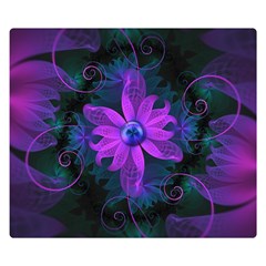 Beautiful Ultraviolet Lilac Orchid Fractal Flowers Double Sided Flano Blanket (small)  by jayaprime