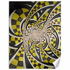 Liquid Taxi Cab, A Yellow Checkered Retro Fractal Canvas 12  X 16   by jayaprime