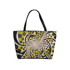 Liquid Taxi Cab, A Yellow Checkered Retro Fractal Shoulder Handbags by jayaprime