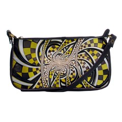 Liquid Taxi Cab, A Yellow Checkered Retro Fractal Shoulder Clutch Bags by jayaprime