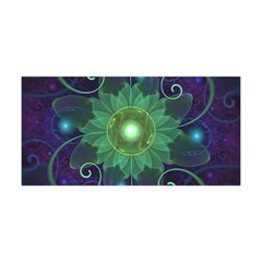 Glowing Blue-green Fractal Lotus Lily Pad Pond Yoga Headband by jayaprime